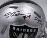 DJ D.J. Turner Autographed Raiders Mini Helmet Just Win Baby Beckett 2W133211