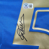 Autographed/Signed Fabio Cannavaro Italy Blue Futbol Jersey Beckett BAS COA