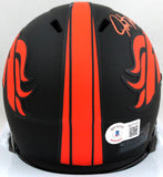 Javonte Williams Signed Denver Broncos Eclipse Speed Mini Helmet-Beckett W Holo