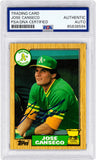 Jose Canseco Signed A's (Athletics) 1987 Topps Baseball Card #620 - (PSA/DNA)