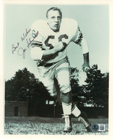 Joe Schmidt Autographed Detroit Lions 8x10 Photo Best Wishes Beckett 56651