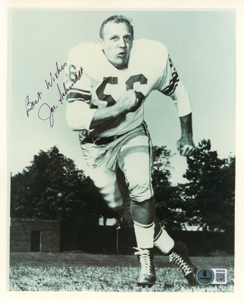 Joe Schmidt Autographed Detroit Lions 8x10 Photo Best Wishes Beckett 56651