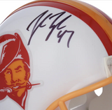 JOHN LYNCH Autographed Buccaneers Throwback Mini Helmet FANATICS