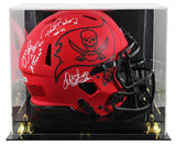 Bucs (3) Alstott, Barber & Sapp Signed Rave F/S Speed Proline Helmet w/ Case BAS