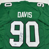 Autographed/Signed Jordan Davis Philadelphia Kelly Green Football Jersey BAS COA
