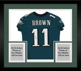 Framed A.J. Brown Philadelphia Eagles Autographed Green Nike Elite Jersey