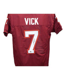 Michael Vick Autographed/Signed College Style Maroon Jersey Beckett 41177