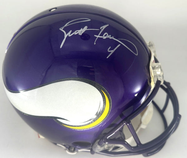 Vikings BRETT FAVRE Signed Full Size Riddell VSR4 Pro Line Authentic Helmet AUTO