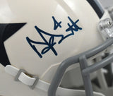 Dak Prescott Signed Cowboys Retro Speed Mini Helmet - Beckett W Holo *Dark Blue