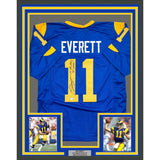 Framed Autographed/Signed Jim Everett 35x39 Los Angeles LA Blue Jersey BAS COA