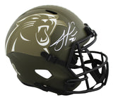 Panthers Julius Peppers Signed STS Full Size Speed Rep Helmet BAS Witnessed