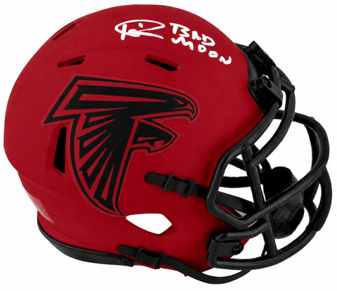 Andre Rison Signed Falcons RAVE Riddell Speed Mini Helmet w/Bad Moon - (SS COA)