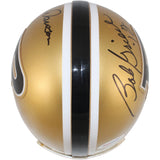 Len Dawson Bob Griese Autographed Purdue Boilers VSR4 Mini Helmet PSA 52738