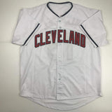 Autographed/Signed OMAR VIZQUEL Cleveland White Jersey PSA/DNA COA Auto