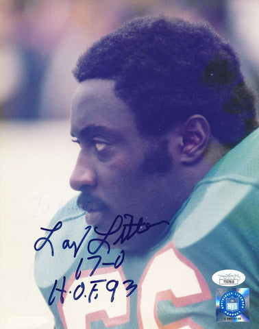 Larry Little HOF Miami Dolphins Signed/Inscribed 8x10 Photo JSA 164669