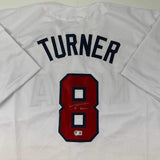 Autographed/Signed Trea Turner USA World Baseball Classic Jersey Beckett BAS COA
