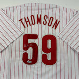 Autographed/Signed Rob Thomson Philadelphia Pinstripe Jersey Beckett COA