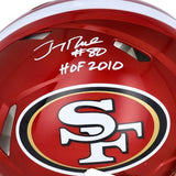 Jerry Rice 49ers Signed Flash Alternate Auth. Helmet with "HOF 2010" Insc