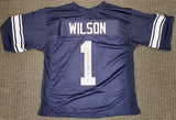 BYU COUGARS ZACH WILSON AUTOGRAPHED NAVY BLUE JERSEY BECKETT BAS STOCK #191151