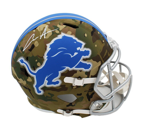 Aidan Hutchinson Signed Detroit Lions Speed Full Size Camo NFL Helmet