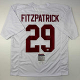 Autographed/Signed Minkah Fitzpatrick Alabama White College Jersey JSA COA