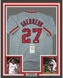 FRAMED Autographed/Signed VLADIMIR VLAD GUERRERO 35x39 Grey Jersey JSA COA