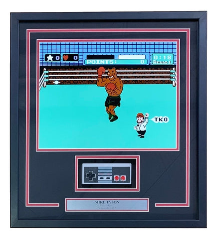 Mike Tyson Framed 11x14 Punch Out Photo w/ NES Controller