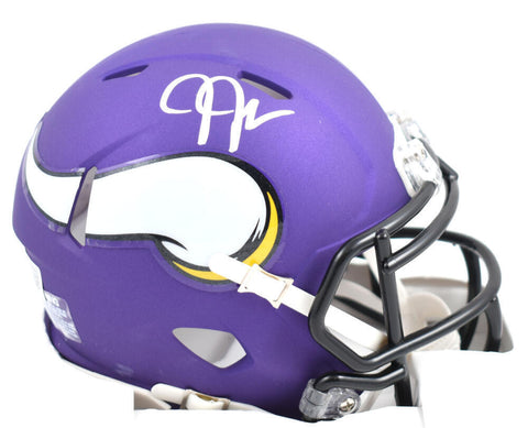 Justin Jefferson Autographed Minnesota Vikings Speed Mini Helmet- Beckett W Holo