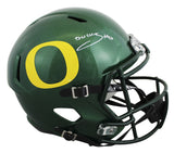 Oregon Bucky Irving Signed Full Size Speed Rep Helmet W/ Case BAS Witnessed