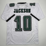 Autographed/Signed DeSean Jackson Philadelphia White Football Jersey Beckett BAS