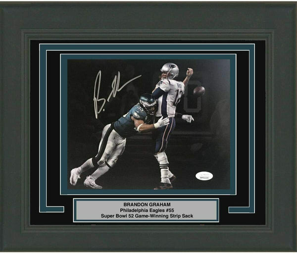 Framed Autographed/Signed Brandon Graham Eagles Spotlight 8x10 Photo JSA COA