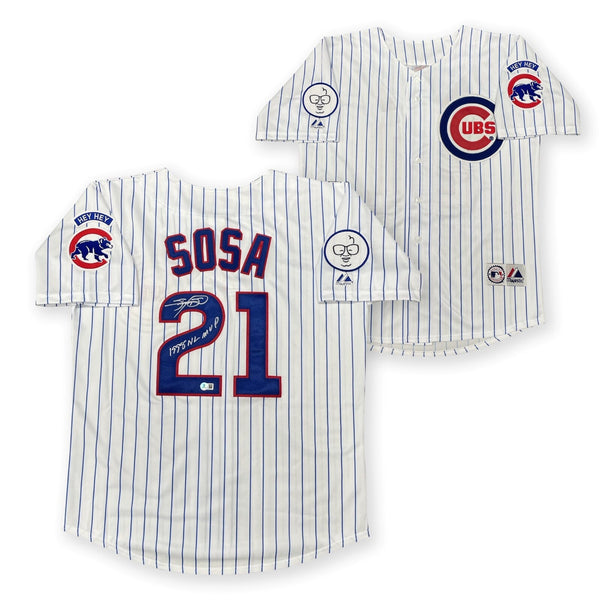 Sammy Sosa Autographed Chicago Cubs 1998 NL MVP Majestic Baseball Jersey Beckett