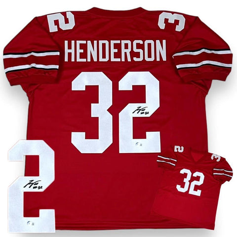TreVeyon Henderson Autographed SIGNED Jersey - Red - Beckett Authenticated