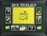 Jack Nicklaus Authentic Signed & Framed Yellow Masters Pin Flag JSA LOA