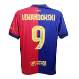 Robert Lewandowski Signed Barcelona Home Soccer Jersey #9 with Beckett COA