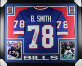 Bruce Smith (Bills blue SKYLINE) Signed Autographed Framed Jersey Beckett