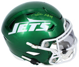 Darrelle Revis Autographed (Green) New York Jets Speedflex Midi Helmet Beckett