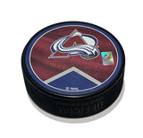Colorado Avalanche Official NHL Hockey Puck | Colorado Flag & Burgundy Jersey