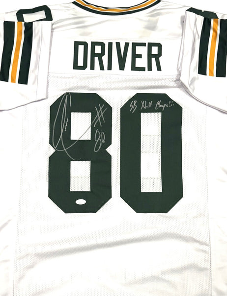 Packers DONALD DRIVER Signed Custom Replica White Jersey w/ XLV Champs - JSA