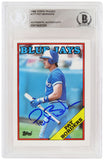 Pat Borders Signed Blue Jays 1988 Topps Traded Rookie Card #17T -Beckett Slabbed