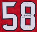 Brooks Reed Signed Houston Texans Jersey Inscribed 2011 AFC South Champs (JSA)