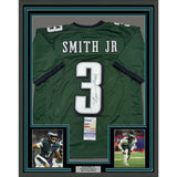 Framed Autographed/Signed Nolan Smith Jr 35x39 Philadelphia Green Jersey JSA COA