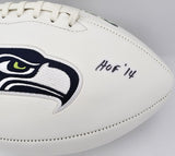 Walter Jones Autographed Seahawks White Logo Football "HOF 14" MCS Holo #64068