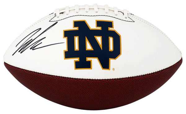 Jaden Greathouse Signed Notre Dame Logo Brand White Panel Football - (SS COA)