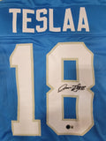 ISAAC TESLAA AUTOGRAPHED SIGNED PRO STYLE CUSTOM XL JERSEY BECKETT QR