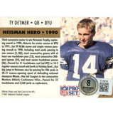 Ty Detmer Autographed/Signed 1991 Pro Set #37 Trading Card Beckett 59194