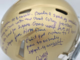 RUDY RUETTIGER AUTOGRAPHED NOTRE DAME FULL SIZE AUTHENTIC HELMET SPEECH BECKETT