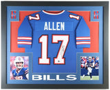 Josh Allen Signed & Framed Buffalo Bills Blue Jersey (Beckett) 2xPro Bowl Q.B.