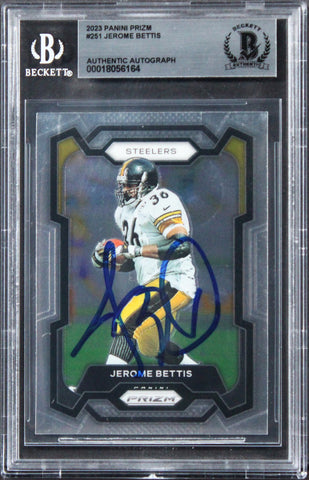 Steelers Jerome Bettis Authentic Signed 2023 Panini Prizm #251 Card BAS Slabbed