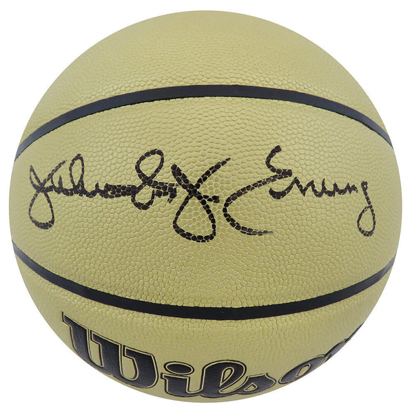 Julius 'Dr. J' Erving (76ers) Signed Wilson Gold NBA Basketball - (SS COA)